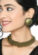 Mominos Fashion Johar Kamal Oxidised Gold-Plated Brass Finish Ghungroo Design Choker Set For Sale