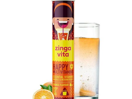 Zingavita Happy Multivitamin Effervescent Tablets for Kids (Orange Flavor) Discount