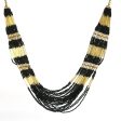 Mominos Fashion Johar Kamal Handicraft Finish Beads Work Long Necklace For Women (Black  Golden) Online