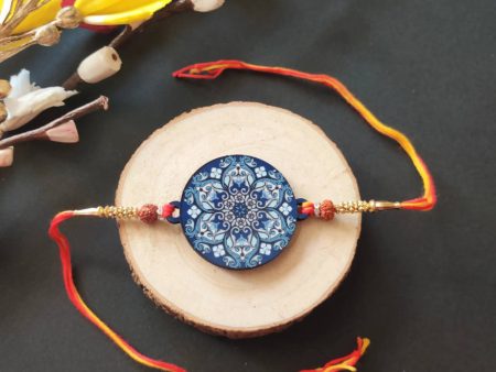 Bhai Please Ethnic Mandala Wooden Rakhi For Sale