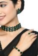 Mominos Fashion Johar Kamal Gold-Plated Finish Stone Choker For Women (Green) Online