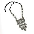 Mominos Fashion Johar Kamal Oxidised Silver-Plated Brass Finish Black Kundan Afghani Long Necklace For Women Online