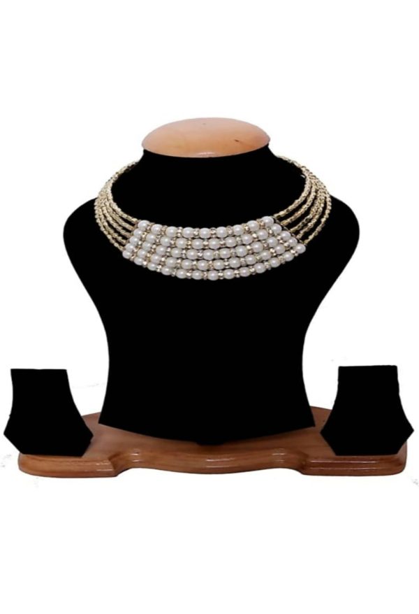 Mominos Fashion Johar Kamal Oxidised Pearls work Hasli Design Choker Supply