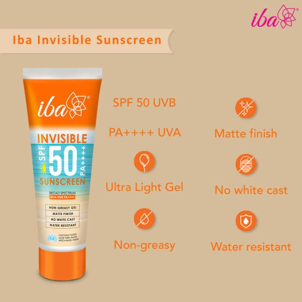 Iba Invisible SPF 50 Pa++++ Sunscreen For All Skin Types Gel Based Oil Free Matte For Sale