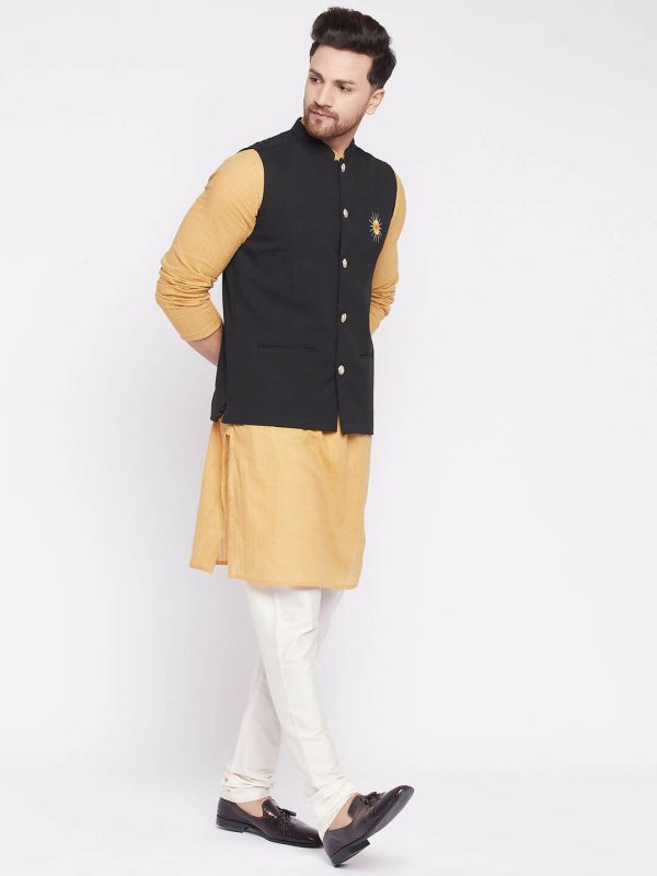 Even Apparels Men Black Nehru Jacket Cheap