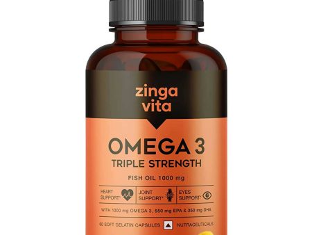 Zingavita Triple Strength Omega 3 Fish Oil 1000 mg Softgel Capsules Sale