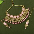 Mominos Fashion Johar Kamal Gold-Plated Brass Finish Kundan Stone Choker For Women (Baby Pink) Fashion