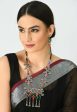 Mominos Fashion Johar Kamal Oxidised Silver-Plated Meenakari Multi Long Necklace Set For Women For Discount