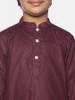 Sethukrishna Boys Burgundy Pure Cotton Kurta with Churidar Cheap