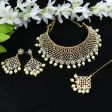 Mominos Fashion Johar Kamal Traditional Rajwadi Design Heavy Golden Necklace Set Online