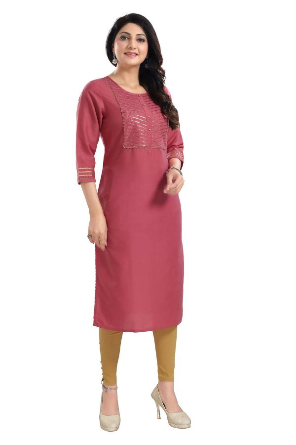 Snehal Creations Gorgeous Art Silk Designer Long Kurti Tunic With Sequines Embroidery on Sale