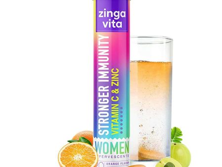 Zingavita Stronger Immunity Effervescent Tablets for Women (Orange Flavor) Sugar Free Online Sale