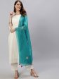 Jaipur Kurti Women White Pure Cotton Kurta with Trousers & With Dupatta For Discount