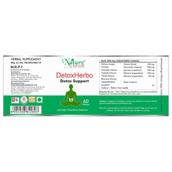 Naturz Ayurveda Detox Herbo Tablets Discount