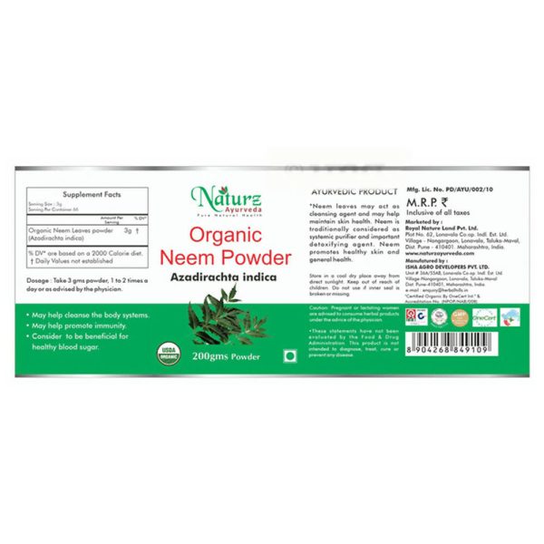 Naturz Ayurveda Organic Neem Powder Fashion