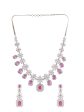 Saraf RS Jewellery Rhodium-Plated Pink AD studded Jewellery Set Cheap