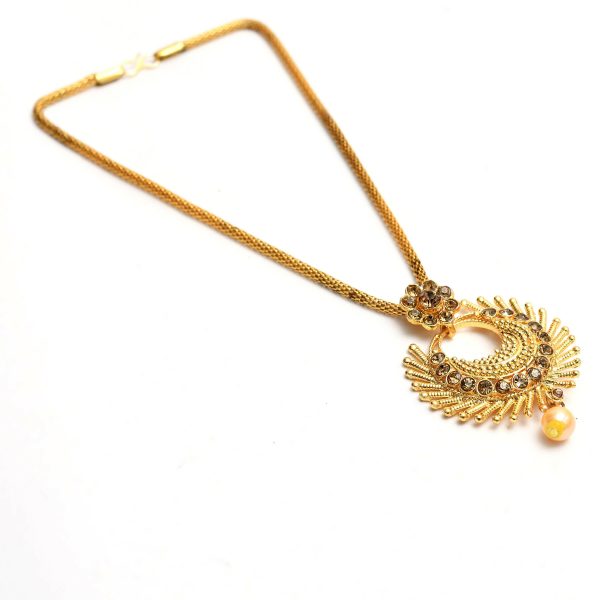 Mominos Fashion Johar Kamal Gold-Plated Brass Finish Long Necklace For Women (Golden) Online now