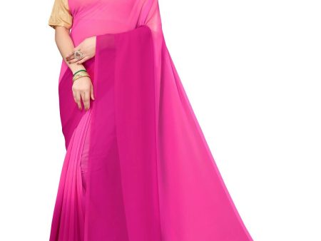 Vamika Pink Half N Half Georgette Saree on Sale