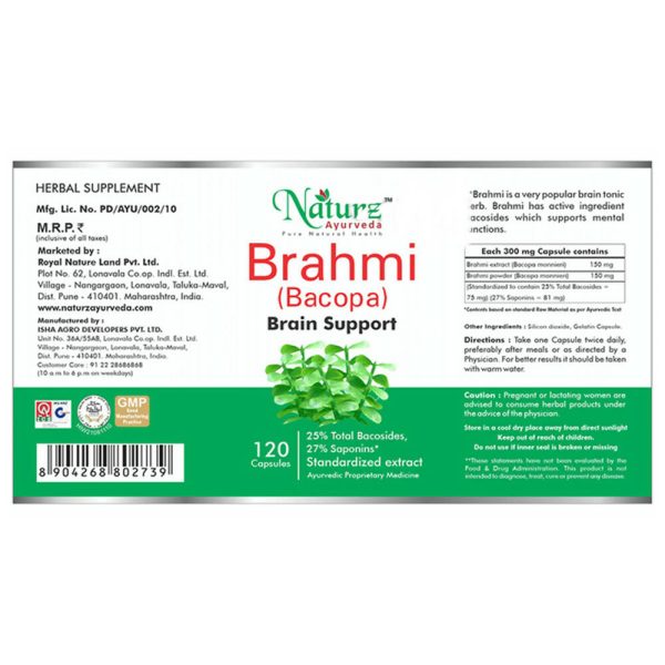 Naturz Ayurveda Brahmi (Bacopa) Capsules Online Sale