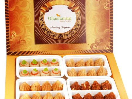 Ghasitaram Big Box of Kaju, Milk Cake, Mysore Pak and Dodha Barfi Modaks Online Hot Sale