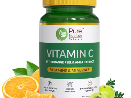 Pure Nutrition Vitamin C with Orange Peel & Amla Extract Veg Tablets For Discount