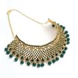 Mominos Fashion Johar Kamal Traditional Rajwadi Design Heavy Golden Green Color Necklace Set Online now