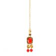 Mominos Fashion Johar Kamal Gold-Plated Brass Finish Kundan Pearls Choker For Women (Red) on Sale