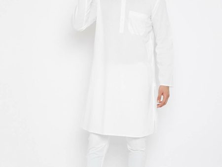 Even Apparels Band Collar White Pure Cotton Men s Kurta Online