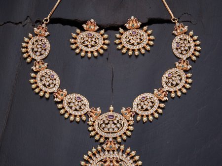 Kushal s Fashion Jewellery Gold-Plated Stone Studded Jewellery Set For Cheap