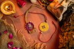 Nirmalaya Bhai Bhabhi Rakhi Set Pink & Yellow Fashion