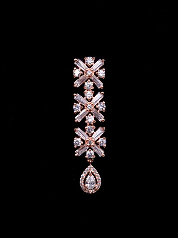 Saraf RS Jewellery Rose Gold-Plated American Diamond Studded Handcrafted Jewellery Set Online