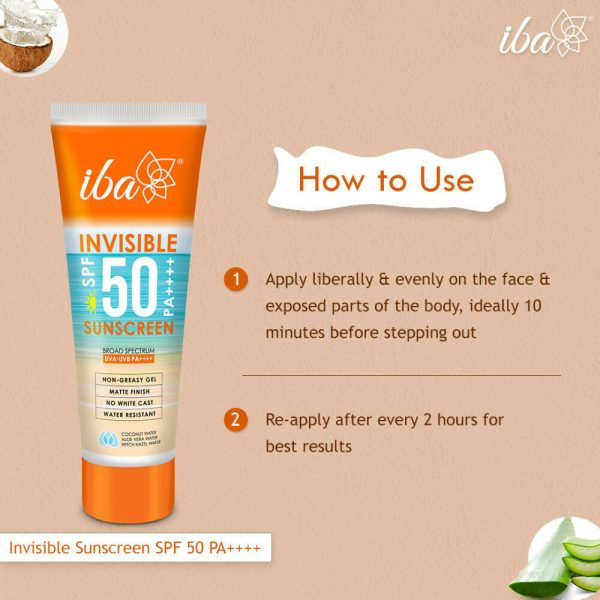 Iba Invisible SPF 50 Pa++++ Sunscreen For All Skin Types Gel Based Oil Free Matte For Sale