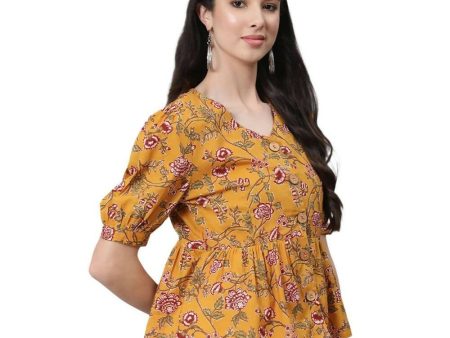 Anubhutee womens Mustard Color Top with Trouser Set Online Sale