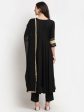 Rudra Bazaar Black Anarkali Kurti & Pyjamas With Duppata Fashion