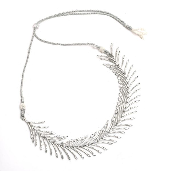 Mominos Fashion Johar Kamal Silver-Plated American Diamond White Choker Set Hot on Sale