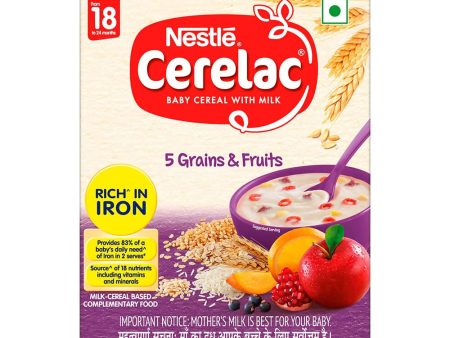 Nestle Cerelac Baby Cereal with Milk, 5 Grains & Fruits From 18 to 24 Months on Sale