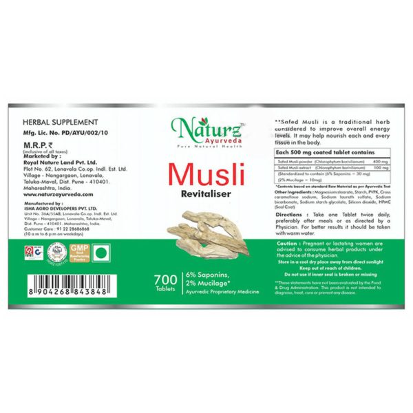 Naturz Ayurveda Musli Revitaliser Tablets Online