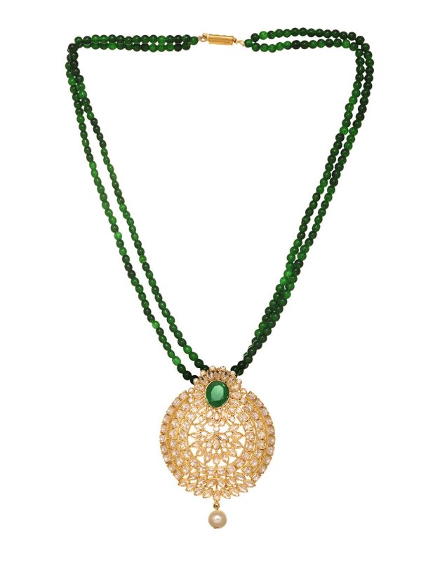 Saraf RS Jewellery GoldPlated Polki Studded With Beads Handcrafted Jewellery Set Online Hot Sale