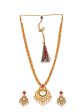 Saraf RS Jewellery Gold-Plated Red & Green Bridal Temple Jewellery Set Online Sale