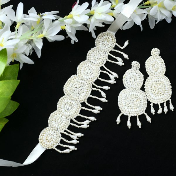 Mominos Fashion Johar Kamal Handicraft Pearls Necklace with Earrings For Women Online Sale