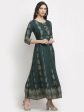 Rudra Bazaar Gold Printed Flared Anarkali kurti Hot on Sale