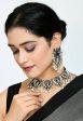 Mominos Fashion Johar Kamal Oxidised Silver-Plated Ganesha Design Necklace Choker Set Online Hot Sale