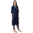 Anubhutee women s Navy Blue Kurta with Trouser Set Discount