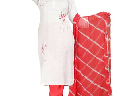 Vamika Embroidery Rayon Off White Party Wear Casual Wear Kurta Set Suit Supply