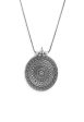 Mominos Fashion Johar Kamal Oxidised Silver-Plated Long Chain with Pendant & Studs For Women Online