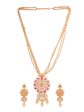 Saraf RS Jewellery Gold-Plated White & Pink American Diamond Studded & Beaded Handcrafted Set Hot on Sale