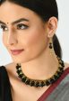 Mominos Fashion Johar Kamal Gold-Plated Brass Finish Pearls Work Choker For Women (Black) Fashion