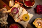 Nirmalaya Bhai Bhabhi Rakhi Set Pink & Yellow Fashion