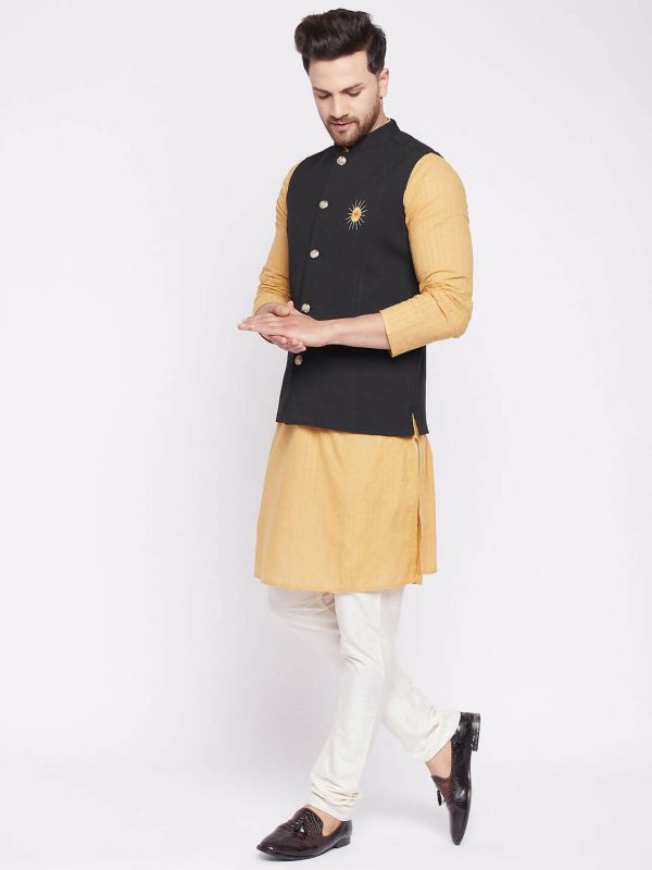 Even Apparels Men Black Nehru Jacket Cheap