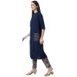 Anubhutee women s Navy Blue Kurta with Trouser Set Discount